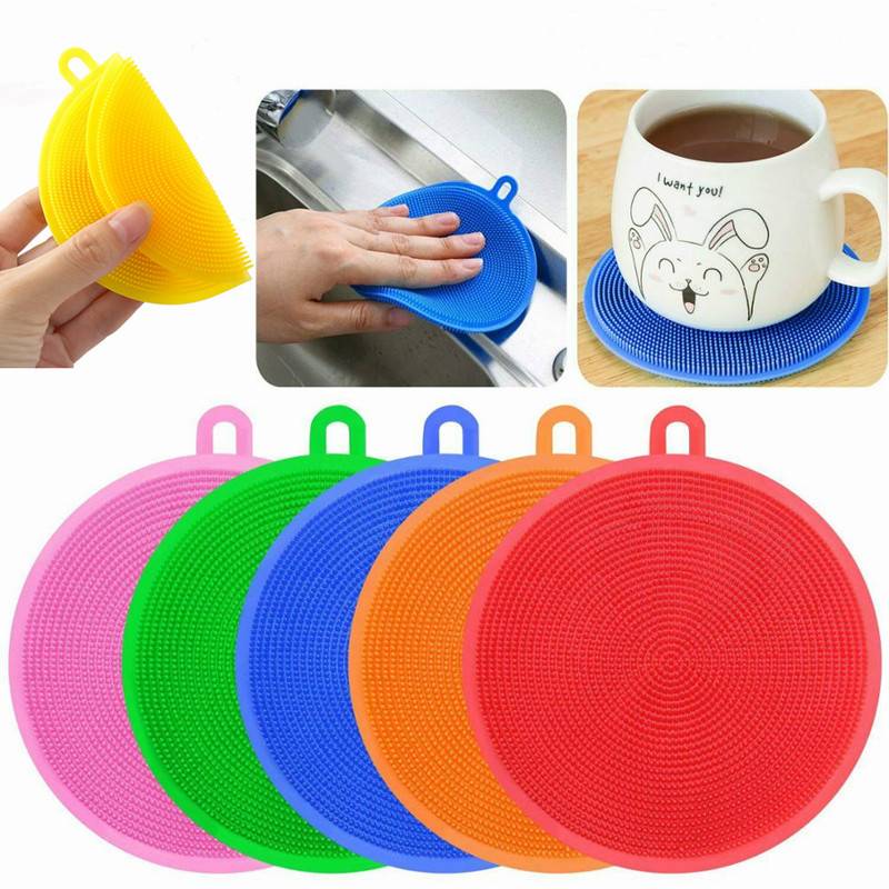 ADICTUM Silicone Scrubber Dishwashing, 100% Food Grade Cooking Dish Washing Sponge Brush-Pot/Pan Dish Bowl/Washing Fruit and Vegetable Washing - 2 Piece 2 ADICTUM Silicone Scrubber Dishwashing, 100% Food Grade Cooking Dish Washing Sponge Brush-Pot/Pan Dish Bowl/Washing Fruit and Vegetable Washing - 2 Piece - Image 2