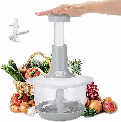 BigPlayer Manual Food Chopper - Hand Push Vegetable Chopper, Cutter, Mixer Set with 3 Stainless Steel Blades 3 BigPlayer Manual Food Chopper - Hand Push Vegetable Chopper, Cutter, Mixer Set with 3 Stainless Steel Blades - Image 3