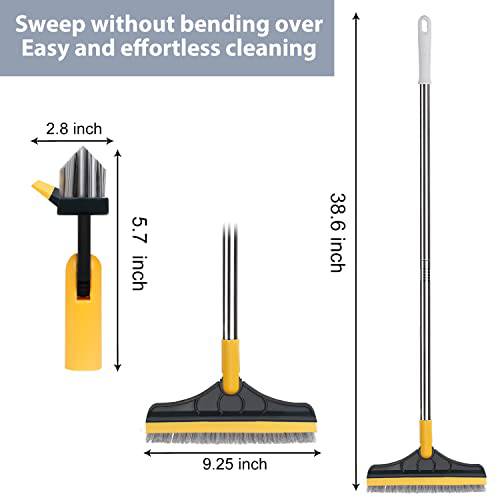 PITO Floor Scrubber - V-Shaped Bristle BathroomWallCleaning Brush – 2-in-1 with Wiper and Removable Head – Stainless Steel Long Handle for Convenient & Easy Sink and Window Sills Cleaning 4 PITO Floor Scrubber - V-Shaped Bristle BathroomWallCleaning Brush – 2-in-1 with Wiper and Removable Head – Stainless Steel Long Handle for Convenient & Easy Sink and Window Sills Cleaning - Image 4