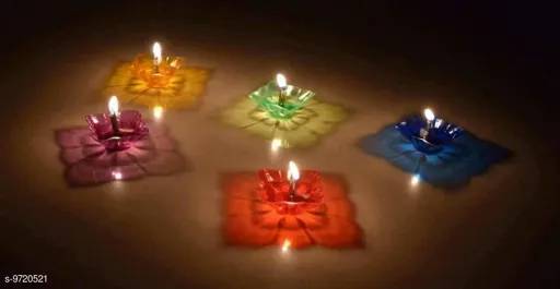Agarwal Trading Corporation Colorful Transparent Reflection Decorative Diyas for Home Decor Diwali Decoration, Spa, Birthdays Party (Pack of 12, Multi Colour) 4 Agarwal Trading Corporation Colorful Transparent Reflection Decorative Diyas for Home Decor Diwali Decoration, Spa, Birthdays Party (Pack of 12, Multi Colour) - Image 4