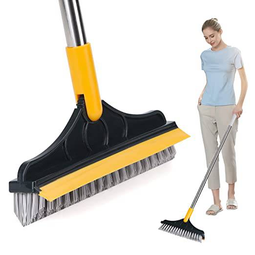 PITO Floor Scrubber - V-Shaped Bristle BathroomWallCleaning Brush – 2-in-1 with Wiper and Removable Head – Stainless Steel Long Handle for Convenient & Easy Sink and Window Sills Cleaning 5 PITO Floor Scrubber - V-Shaped Bristle BathroomWallCleaning Brush – 2-in-1 with Wiper and Removable Head – Stainless Steel Long Handle for Convenient & Easy Sink and Window Sills Cleaning - Image 5