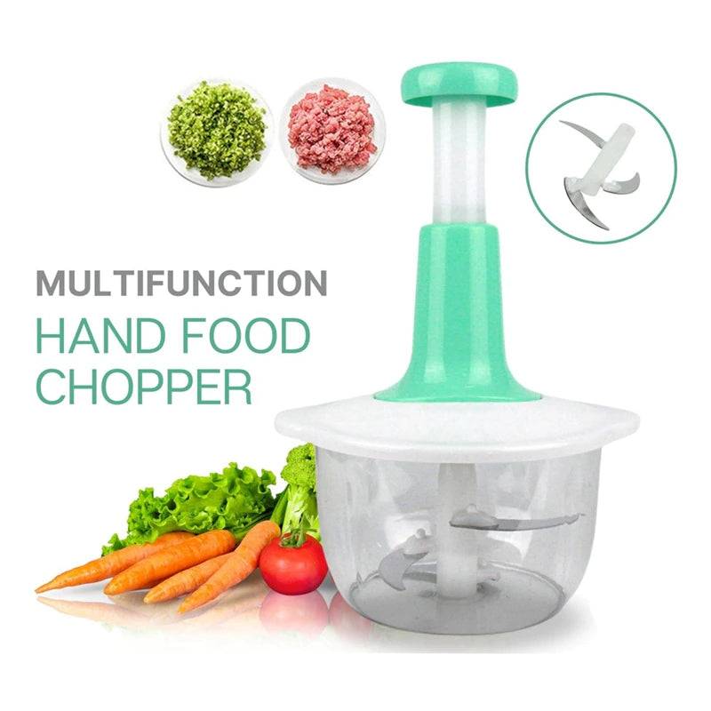 BigPlayer Manual Food Chopper - Hand Push Vegetable Chopper, Cutter, Mixer Set with 3 Stainless Steel Blades 5 BigPlayer Manual Food Chopper - Hand Push Vegetable Chopper, Cutter, Mixer Set with 3 Stainless Steel Blades - Image 5