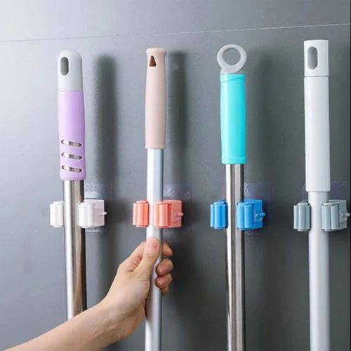 AG E-Com Metal Mop And Broom Holder Wall Mounted, Magic Sticker Series Self Adhesive Broom Organizer Multipurpose Tools Storage Hanging Clip For Kitchen, Bathroom, Laundry Room, Home, Wardrobe 4 AG E-Com Metal Mop And Broom Holder Wall Mounted, Magic Sticker Series Self Adhesive Broom Organizer Multipurpose Tools Storage Hanging Clip For Kitchen, Bathroom, Laundry Room, Home, Wardrobe - Image 4