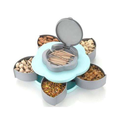 Maverick 5 Compartments Smart Candy Box; Beautiful Tableware Serving Rotating Tray for Dry Fruit, Candy, Snacks & Jewelry Storage Box for Home Kitchen 1 Maverick 5 Compartments Smart Candy Box; Beautiful Tableware Serving Rotating Tray for Dry Fruit, Candy, Snacks & Jewelry Storage Box for Home Kitchen