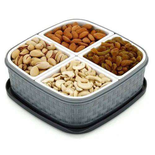 RILION Plastic Square 4 Sections Multipurpose Dry Fruit Dabba Box Set, Dry Fruit Box Set (Dry fruit Box - 4 in 1) 3 RILION Plastic Square 4 Sections Multipurpose Dry Fruit Dabba Box Set, Dry Fruit Box Set (Dry fruit Box - 4 in 1) - Image 3