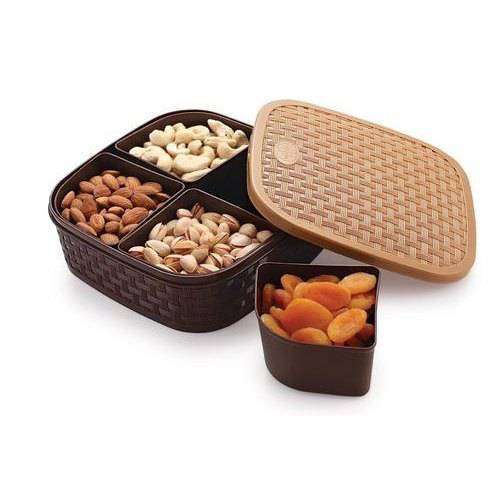 RILION Plastic Square 4 Sections Multipurpose Dry Fruit Dabba Box Set, Dry Fruit Box Set (Dry fruit Box - 4 in 1) 1 RILION Plastic Square 4 Sections Multipurpose Dry Fruit Dabba Box Set, Dry Fruit Box Set (Dry fruit Box - 4 in 1)
