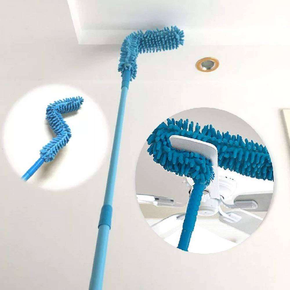 Fan Cleaner Brush with Long Rod Flexible Fan Cleaning Mop Microfiber Dust Cleaner Foldable Duster for Home Cleaning Microfiber Duster for Cleaning of Home, Kitchen, Car, Ceiling (Blue) 1 Fan Cleaner Brush with Long Rod Flexible Fan Cleaning Mop Microfiber Dust Cleaner Foldable Duster for Home Cleaning Microfiber Duster for Cleaning of Home, Kitchen, Car, Ceiling (Blue)