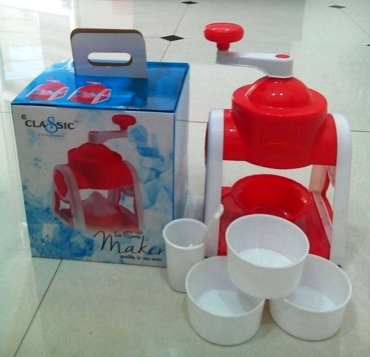 Kuber Industries Ice Gola Slush Maker Ice Snow Maker Machine with 3 Bowl, 1 Glass, 6 Sticks and 1 Dish (Red) - CTKTC31474 1 Kuber Industries Ice Gola Slush Maker Ice Snow Maker Machine with 3 Bowl, 1 Glass, 6 Sticks and 1 Dish (Red) - CTKTC31474