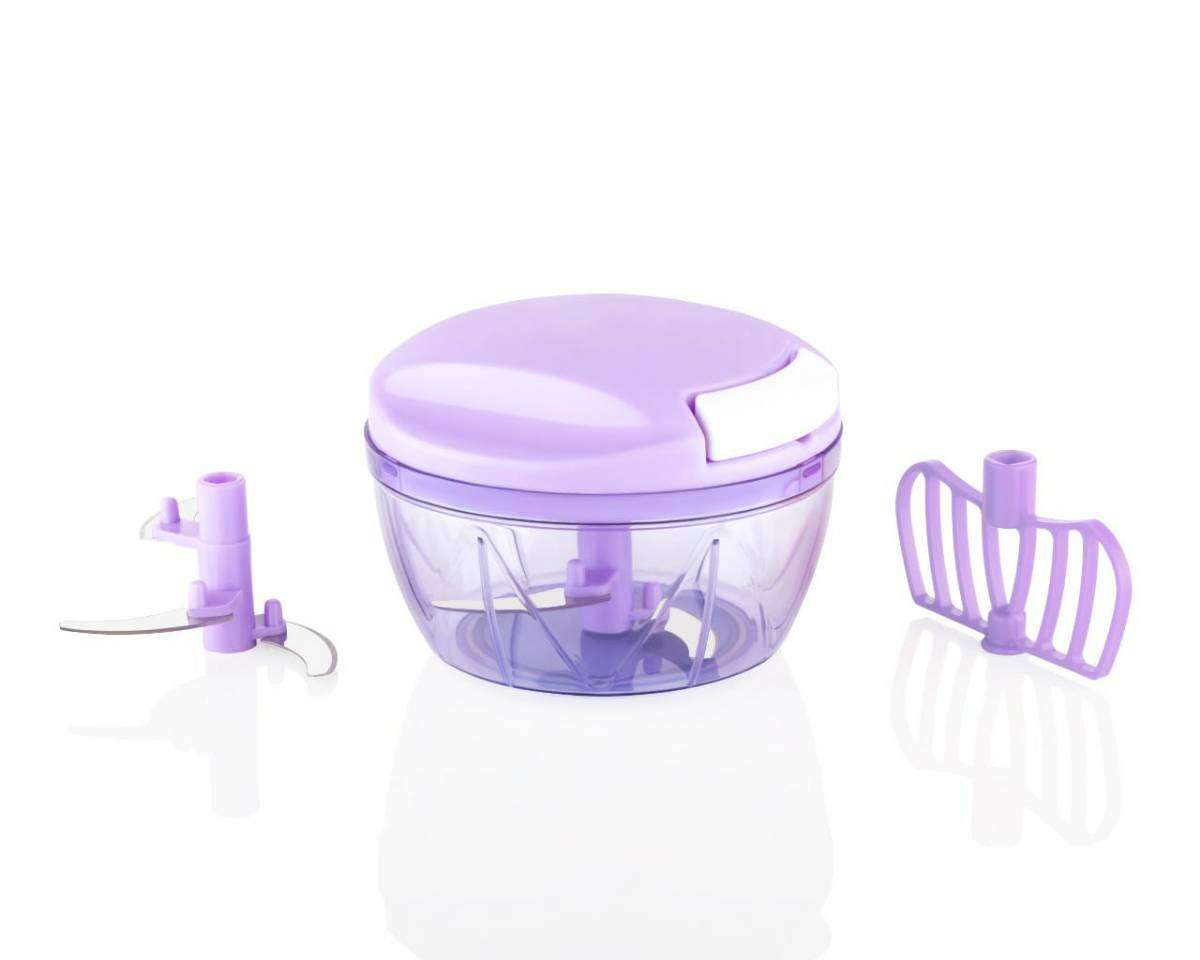 Skuas Vegetable Hand Chopper Round Large (450 ml) Multipurpose Vegetable Chopper, Dry Fruit and Onion Quick Chopper Machine for Kitchen with 3 Stainless Steel Blade and Whisker (Multicolor) 2 Skuas Vegetable Hand Chopper Round Large (450 ml) Multipurpose Vegetable Chopper, Dry Fruit and Onion Quick Chopper Machine for Kitchen with 3 Stainless Steel Blade and Whisker (Multicolor) - Image 2