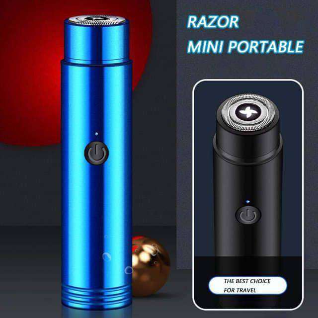 Sixfire Mini Portable Electric Shaver,USB Rotary Razor, Pocket Size Washable Electric Razor, Wet and Dry Use Mini Electric Shaver for Men Gift for Husband Father (Blue) 4 Sixfire Mini Portable Electric Shaver,USB Rotary Razor, Pocket Size Washable Electric Razor, Wet and Dry Use Mini Electric Shaver for Men Gift for Husband Father (Blue) - Image 4