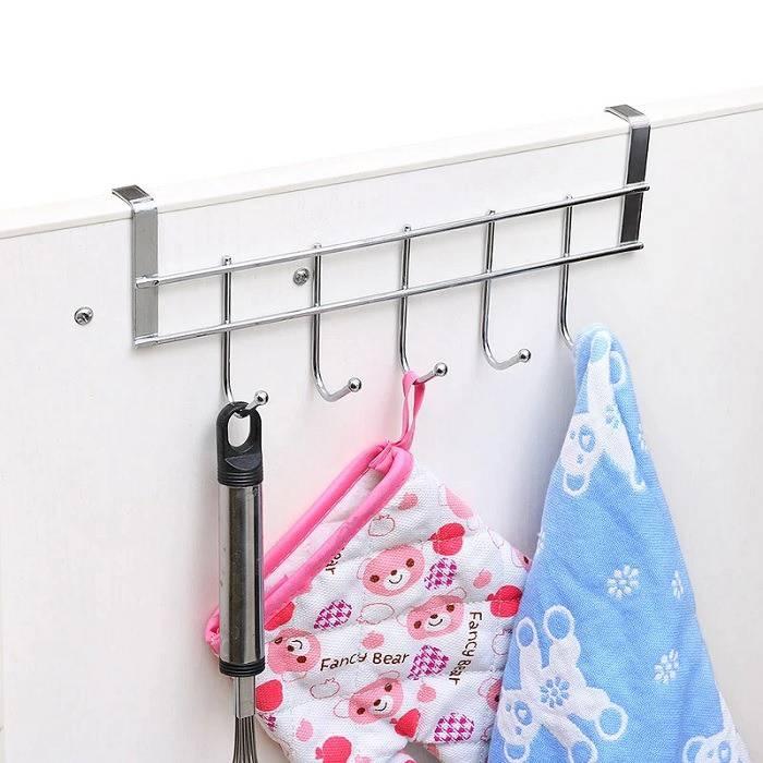 Steel Over The Door Hook Hanger, Hanging Organizer Rack with No Hole Drilling Required for Upto 4 cm Thick Doors Dark Brown (SS 5 Hooks Organizers) 1 Steel Over The Door Hook Hanger, Hanging Organizer Rack with No Hole Drilling Required for Upto 4 cm Thick Doors Dark Brown (SS 5 Hooks Organizers)