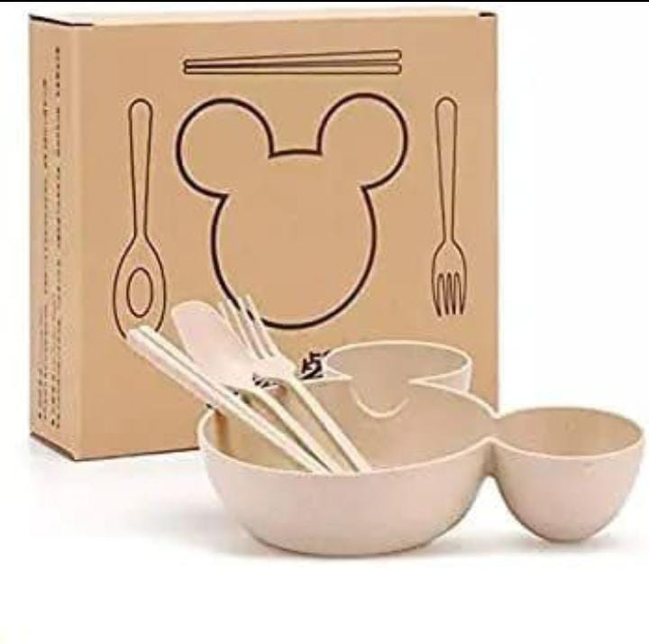 Chirayu Mart Unbreakable Plastic Mickey Shaped Kids/Snack Serving Plate (Multicolor) 1 Big Mickey Plate