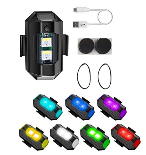 Autofy Airplane Light (7 Colors) Waterproof Universal Warning Signal Blinker LED Strobe Rechargeable Safety Light for Bike Motorcycles Cars Bicycle Drones Helmet 1 Bike led