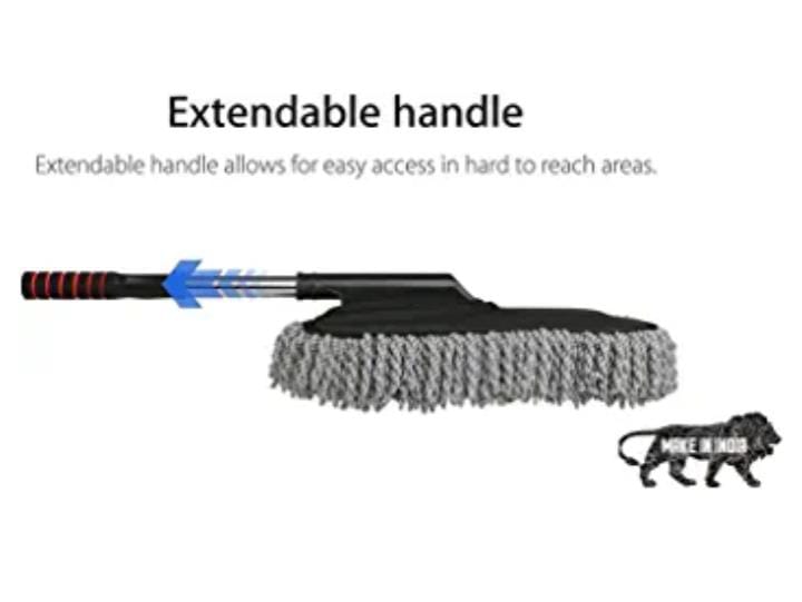 LUBELA Microfiber Car Cleaning Brush Ideal as Mop Duster, Washing Brush with Long Handle, Dust Cleaner Car Wash Brush with Handle, Home, Kitchen, Office Multipurpose claen (CAR Duster) 2 LUBELA Microfiber Car Cleaning Brush Ideal as Mop Duster, Washing Brush with Long Handle, Dust Cleaner Car Wash Brush with Handle, Home, Kitchen, Office Multipurpose claen (CAR Duster) - Image 2