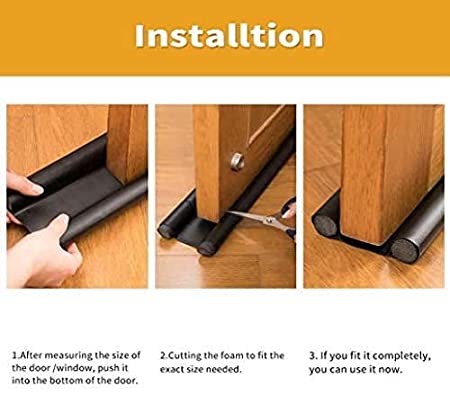 Raxon Innovation PVC Door Guard (39 Inches, Pack of 3) Gap Filler for Door Bottom Seal Strip - Sound-Proof, Reduce Noise, Energy Saving Door Stopper for Reduce Door Dust, Insects Protector (Brown) 2 Raxon Innovation PVC Door Guard (39 Inches, Pack of 3) Gap Filler for Door Bottom Seal Strip - Sound-Proof, Reduce Noise, Energy Saving Door Stopper for Reduce Door Dust, Insects Protector (Brown) - Image 2