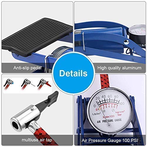 Rkhub Portable Foot Air Pump Compressor for Cars, Bikes, Bicycles Foot Air Pump - Heavy Compressor Portable Pump for Vehicle Tyre Air, Multicolor 5 Rkhub Portable Foot Air Pump Compressor for Cars, Bikes, Bicycles Foot Air Pump - Heavy Compressor Portable Pump for Vehicle Tyre Air, Multicolor - Image 5