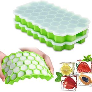 SZONZ Silicon Honeycomb Ice Tray Ice Cube Moulds Silicone Ice Trays for Whiskey Bar Ice Cube Tray Mould in Rubber Clear Ice Cube Maker Ice Cube Box for Bar Ice Tray (Multicolor Pack of 1)