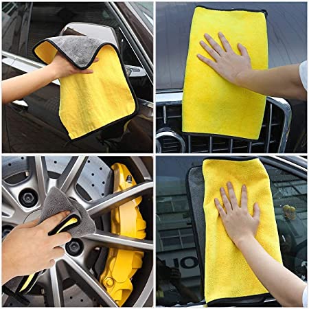 Autofy Multipurpose Microfiber Cleaning Towel Cloth 800 GSM Highly Absorbent Dust Towels for All Vehicles Bikes Cars Glass Kitchens (40cm x 40cm Multicolour) 1 Microfiber Clothes
