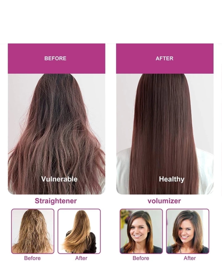 Swype 3 in 1 Multi function Professional Hot Air Blow Brush Fast Hair Dryer And Volumizer Hot Air Styler Brush Electric Heating Straightener Hair Comb Hair styling Tools Hot Air Brush (Multicolor) 2 Swype 3 in 1 Multi function Professional Hot Air Blow Brush Fast Hair Dryer And Volumizer Hot Air Styler Brush Electric Heating Straightener Hair Comb Hair styling Tools Hot Air Brush (Multicolor) - Image 2