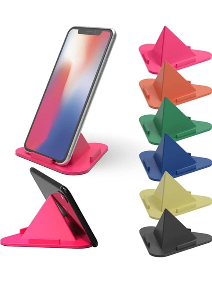 MAPPERZ Univeral Portable Three-Sided Pyramid Shape Desktop/Table Mobile Holder Stand Compatible with All Mobile Phone - Multicolor 4 MAPPERZ Univeral Portable Three-Sided Pyramid Shape Desktop/Table Mobile Holder Stand Compatible with All Mobile Phone - Multicolor - Image 4