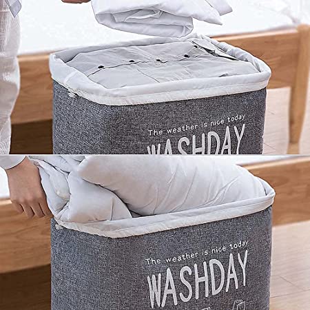 S R EXCLUSIVE Dust Proof European Style Square Laundry Basket Canvas Washing Laundry Bag Hamper Storage Dirty Clothing Bags Toy Storage Bag,(Assorted Colours) 4 S R EXCLUSIVE Dust Proof European Style Square Laundry Basket Canvas Washing Laundry Bag Hamper Storage Dirty Clothing Bags Toy Storage Bag,(Assorted Colours) - Image 4