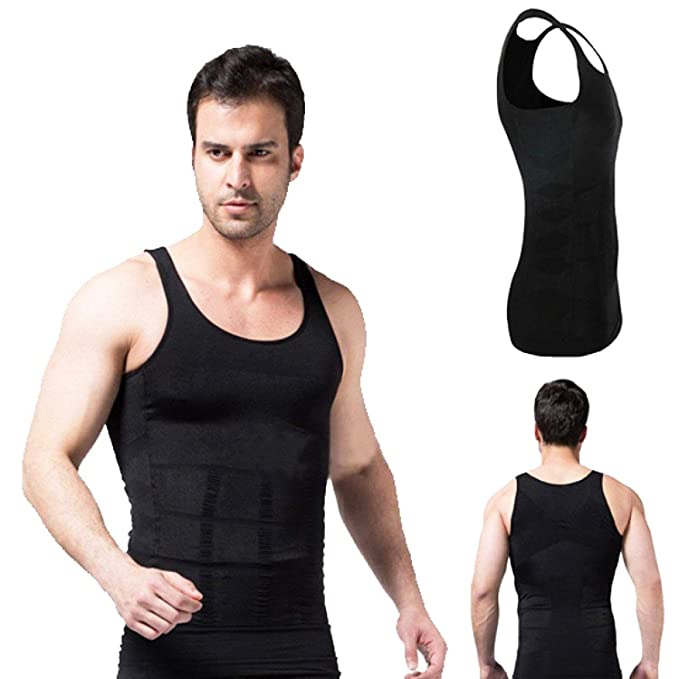 FYCAN (XL Vest Slim n Lift Tummy Tucker Body Shaper for Men Size Men's Cotton Slim N Lift Slimming Shirt Shaper Tummy Tucker Vest Shapewear - Black Tucker Vest Abs Abdomen Slimming Body Shaper Men 1 Slim'N Lift 2