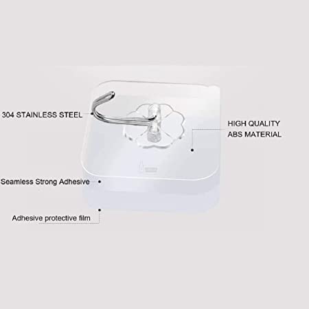 Misamo Enterprise PVC Wall Hooks, Pack of 10, Transparent 3 Misamo Enterprise PVC Wall Hooks, Pack of 10, Transparent - Image 3