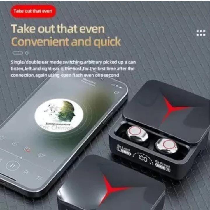 M90 Pro Bluetooth Earphone, Gaming Earbuds with Mic, Smart Touch Headset Earbuds with Power Bank. 3 M90 Pro Bluetooth Earphone, Gaming Earbuds with Mic, Smart Touch Headset Earbuds with Power Bank. - Image 3