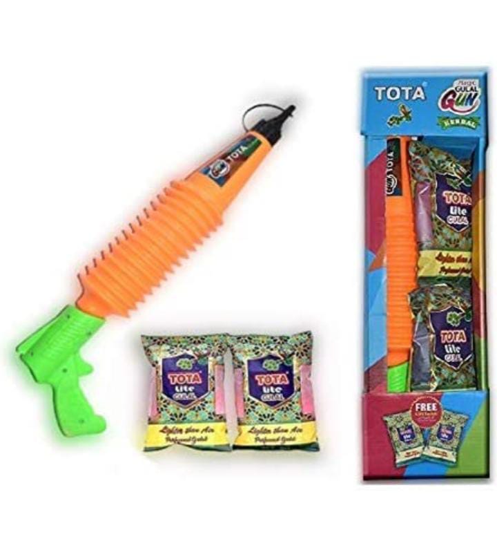 PRINT BHARAT Gun for Holi - Sprays Dry Colors in Air | Natural and Herbal Holi Kit for Kids Festivals and Holi Celebrations - 1 Refillable Pichkari and 2 Packets of Gulal Colors (Pack of 4) 3 PRINT BHARAT Gun for Holi - Sprays Dry Colors in Air | Natural and Herbal Holi Kit for Kids Festivals and Holi Celebrations - 1 Refillable Pichkari and 2 Packets of Gulal Colors (Pack of 4) - Image 3