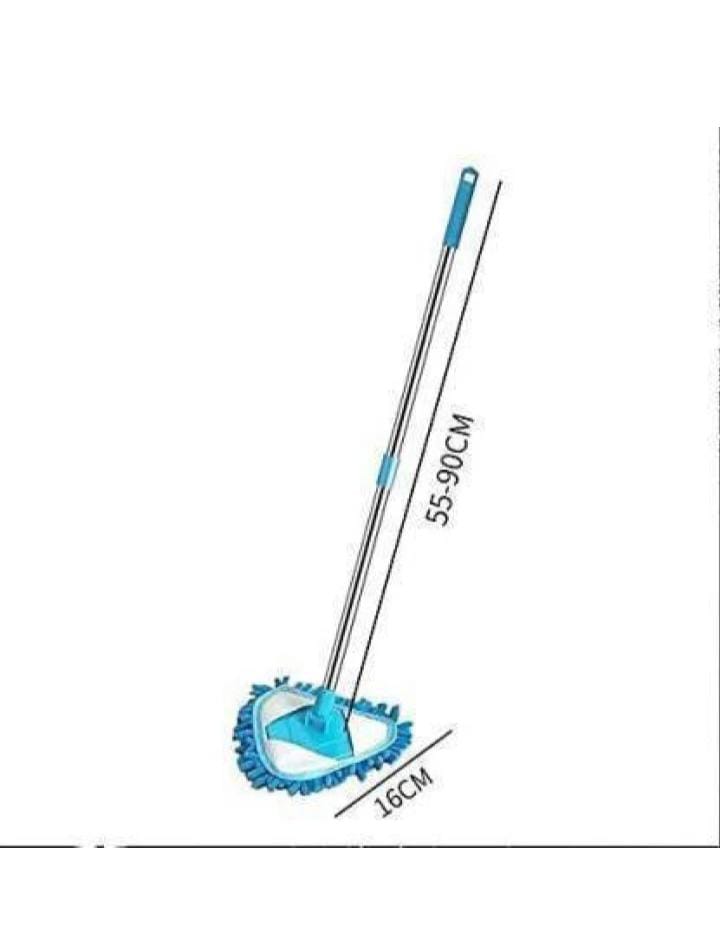 KBDev Retractable Triangle Mop 360 Degree Rotatable Adjustable Triangular Cleaning Mop Home Wall Ceiling Floor Cleaning Mop 2 Silicon Food Strainer