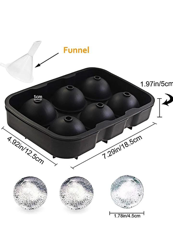 ADEPT Flexible Hot Silicone Spherical 6 Round Ball Ice Cube Tray Maker Mold with Lid Perfect Ice Spheres for Whiskey Lovers Cocktails Multicolor 3 ADEPT Flexible Hot Silicone Spherical 6 Round Ball Ice Cube Tray Maker Mold with Lid Perfect Ice Spheres for Whiskey Lovers Cocktails Multicolor - Image 3