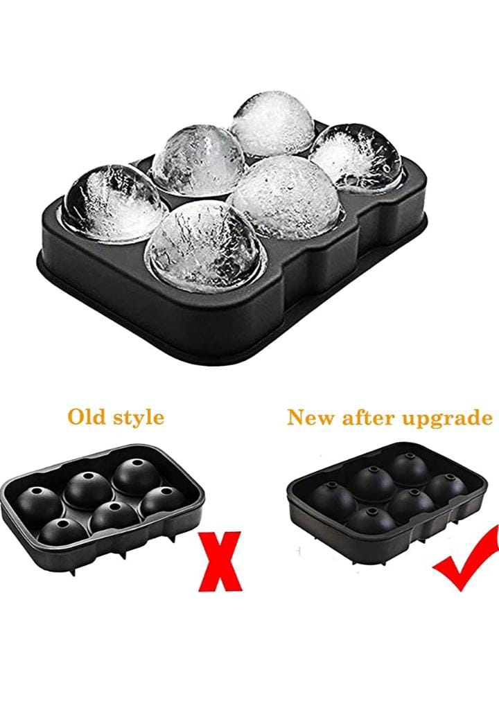 ADEPT Flexible Hot Silicone Spherical 6 Round Ball Ice Cube Tray Maker Mold with Lid Perfect Ice Spheres for Whiskey Lovers Cocktails Multicolor 2 ADEPT Flexible Hot Silicone Spherical 6 Round Ball Ice Cube Tray Maker Mold with Lid Perfect Ice Spheres for Whiskey Lovers Cocktails Multicolor - Image 2