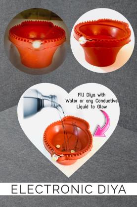 Bageshwar Enterprise Water Sensor Diya Set Water Sensor LED Diyas Decorative Diya Decorative LED Lights E-Diya I Battery Operated (6 Pieces) 6 Bageshwar Enterprise Water Sensor Diya Set Water Sensor LED Diyas Decorative Diya Decorative LED Lights E-Diya I Battery Operated (6 Pieces) - Image 6