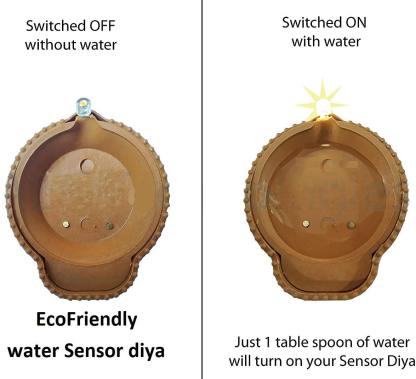 Bageshwar Enterprise Water Sensor Diya Set Water Sensor LED Diyas Decorative Diya Decorative LED Lights E-Diya I Battery Operated (6 Pieces) 5 Bageshwar Enterprise Water Sensor Diya Set Water Sensor LED Diyas Decorative Diya Decorative LED Lights E-Diya I Battery Operated (6 Pieces) - Image 5