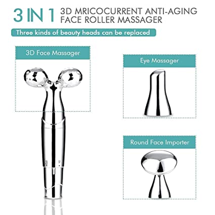 Lipsa Enterprise 3D Manual Face Massager Roller, 3-IN-1 Electric 3D Vibrating Roller Facial Massager Beauty Bar Kits Facial Tools for Anti-Aging Anti-Wrinkles Skin Tightening (3 In 1 3D Massager) 2 Lipsa Enterprise 3D Manual Face Massager Roller, 3-IN-1 Electric 3D Vibrating Roller Facial Massager Beauty Bar Kits Facial Tools for Anti-Aging Anti-Wrinkles Skin Tightening (3 In 1 3D Massager) - Image 2