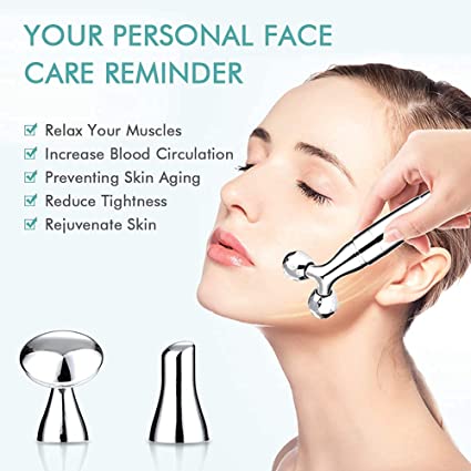 Lipsa Enterprise 3D Manual Face Massager Roller, 3-IN-1 Electric 3D Vibrating Roller Facial Massager Beauty Bar Kits Facial Tools for Anti-Aging Anti-Wrinkles Skin Tightening (3 In 1 3D Massager) 3 Lipsa Enterprise 3D Manual Face Massager Roller, 3-IN-1 Electric 3D Vibrating Roller Facial Massager Beauty Bar Kits Facial Tools for Anti-Aging Anti-Wrinkles Skin Tightening (3 In 1 3D Massager) - Image 3