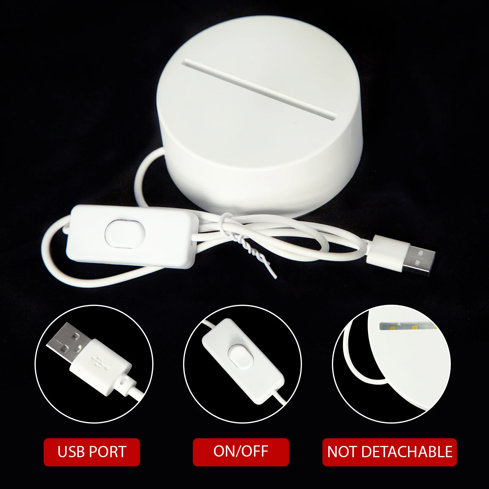 EESTA 3D Acrylic Message Note Board LED Night Holiday Light Decorative Lamp for Creative Keeps Notes Drawing Table Lamp for Home Décor/Bedroom/Gift/Office Decoration/Erasable Board (Round,1pcs) 5 EESTA 3D Acrylic Message Note Board LED Night Holiday Light Decorative Lamp for Creative Keeps Notes Drawing Table Lamp for Home Décor/Bedroom/Gift/Office Decoration/Erasable Board (Round,1pcs) - Image 5