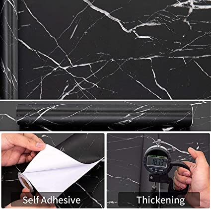 VRLSE 60CMX200CM Kitchen Wallpaper Oil Proof,Waterproof self-Adhesive Wall Stickers for Kitchen Anti-Mold and Heat Resistant Backsplash Wallpaper (Black Wallpaper) 2 VRLSE 60CMX200CM Kitchen Wallpaper Oil Proof,Waterproof self-Adhesive Wall Stickers for Kitchen Anti-Mold and Heat Resistant Backsplash Wallpaper (Black Wallpaper) - Image 2