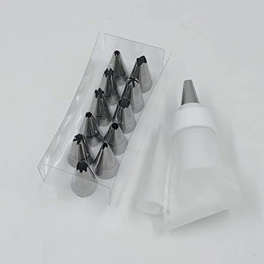 DECORADOR, Piping Bag Nozzles Cake Decorating Tool Set Frosting Icing Tips Plastic, Russian Tulip Nozzle Steel Cake Server, 12Pcs/Set -BK005 2 DECORADOR, Piping Bag Nozzles Cake Decorating Tool Set Frosting Icing Tips Plastic, Russian Tulip Nozzle Steel Cake Server, 12Pcs/Set -BK005 - Image 2