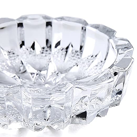 Home Amaz Round Crystal Glass Tabletop Ashtray | Tabletop Tribal Decoration Smoking Ash Tray For Home, Living Room, Office, Cafe, Hotel, Indoor Outdoor Use (12 x 12 x 3 CM) (Round) 3 Home Amaz Round Crystal Glass Tabletop Ashtray | Tabletop Tribal Decoration Smoking Ash Tray For Home, Living Room, Office, Cafe, Hotel, Indoor Outdoor Use (12 x 12 x 3 CM) (Round) - Image 3