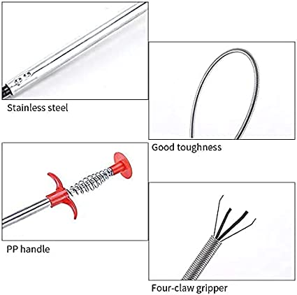 MOROVIK Drain Pipe Cleaning Spring Stick, Hair Catching Drain Pipe Cleaning Claw Wire, Sink Cleaning Stick Sewer Sink Tub Dredge Remover, Spring Drain Pipe Basin Cleaner Tool (160 cm) (1) 6 MOROVIK Drain Pipe Cleaning Spring Stick, Hair Catching Drain Pipe Cleaning Claw Wire, Sink Cleaning Stick Sewer Sink Tub Dredge Remover, Spring Drain Pipe Basin Cleaner Tool (160 cm) (1) - Image 6