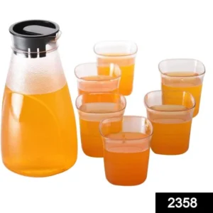 Kytaste Lemon Set, Water jug with 6 Water Glass(Multi Color, 1 pc) Multicolor