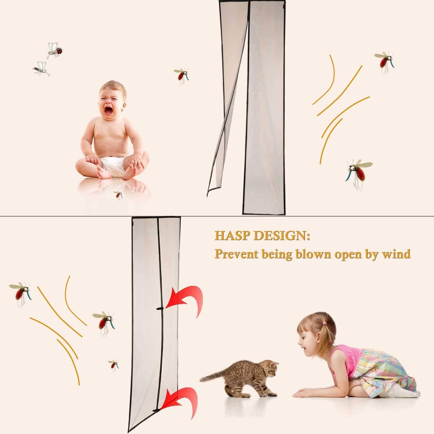 KARP Polyester Magnetic Mosquito Door Net, Keep Bugs Out, Let Cool Breeze in, Hands Free, Pet and Kid Friendly Magnetic Screen Door for All Door Types (100 cm X 210 cm, Black) 4 KARP Polyester Magnetic Mosquito Door Net, Keep Bugs Out, Let Cool Breeze in, Hands Free, Pet and Kid Friendly Magnetic Screen Door for All Door Types (100 cm X 210 cm, Black) - Image 4