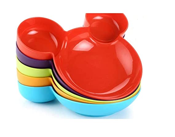 Magenta® Unbreakable Mickey Shaped Kids/Snack Serving Plate (Multi Colors) 1 Mickey Mouse plate