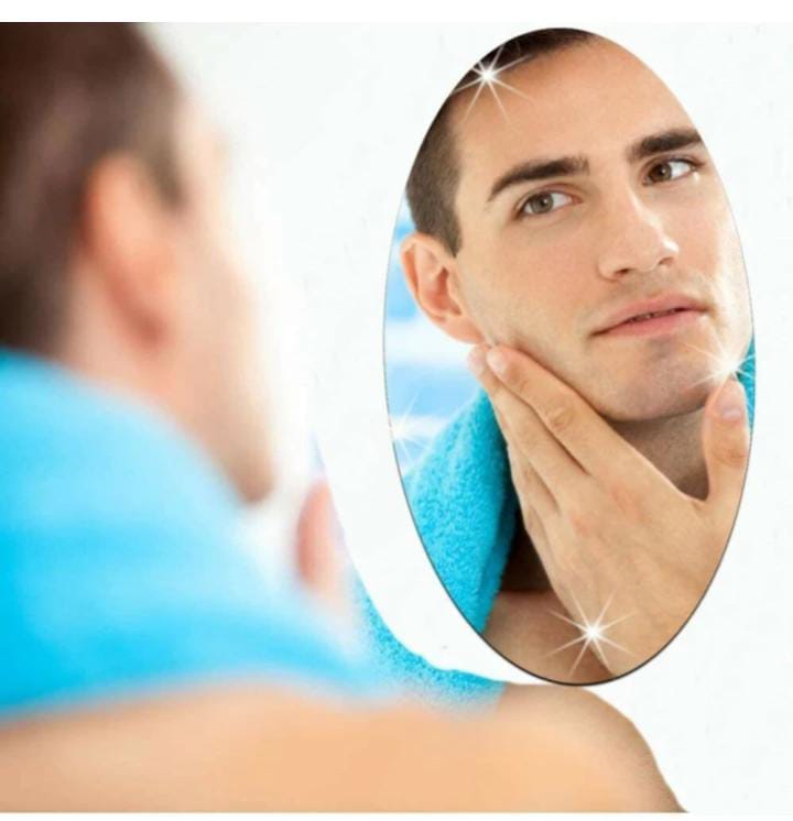 Oval Shape Adhesive Mirror Sticker for Wall on Tiles Bathroom Bedroom Living Room Basin Mirror Bathroom Wall Mirror Stickers Unbreakable Plastic Wall Mirror 30 * 20 cm 5 Oval Shape Adhesive Mirror Sticker for Wall on Tiles Bathroom Bedroom Living Room Basin Mirror Bathroom Wall Mirror Stickers Unbreakable Plastic Wall Mirror 30 * 20 cm - Image 5