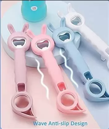 JEVAL 4 in 1 Very Cute Rabbit Wine Opener Cartoon Shape Plastic Hot Bottle Opener Can Screwdriver Creative Multifunctional Bottle Openers Lightweight Bottle Opener (1) 1 Multifunctional opener