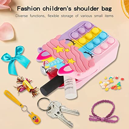 Party Propz Pop It Bag for Girls - 1Pc Unicorn Bags for Girls | Toys for Girls | Unicorn Pop It Bag | Funny Gift for Girls | Popit Bag for Girls | Rainbow Purse for Kids | Kids Sling Bags for Girls 3 Party Propz Pop It Bag for Girls - 1Pc Unicorn Bags for Girls | Toys for Girls | Unicorn Pop It Bag | Funny Gift for Girls | Popit Bag for Girls | Rainbow Purse for Kids | Kids Sling Bags for Girls - Image 3