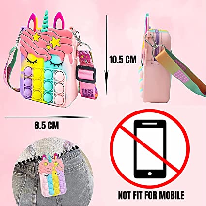 Party Propz Pop It Bag for Girls - 1Pc Unicorn Bags for Girls | Toys for Girls | Unicorn Pop It Bag | Funny Gift for Girls | Popit Bag for Girls | Rainbow Purse for Kids | Kids Sling Bags for Girls 4 Party Propz Pop It Bag for Girls - 1Pc Unicorn Bags for Girls | Toys for Girls | Unicorn Pop It Bag | Funny Gift for Girls | Popit Bag for Girls | Rainbow Purse for Kids | Kids Sling Bags for Girls - Image 4