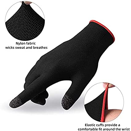 WaTerio Full Hand Pubg Glove Anti-Sweat & Breathable Glove Sleeve Touchscreen Gloves for All Mobile Gaming (1 Pair- Black) 3 WaTerio Full Hand Pubg Glove Anti-Sweat & Breathable Glove Sleeve Touchscreen Gloves for All Mobile Gaming (1 Pair- Black) - Image 3