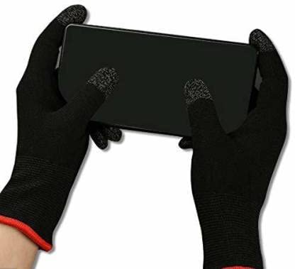 WaTerio Full Hand Pubg Glove Anti-Sweat & Breathable Glove Sleeve Touchscreen Gloves for All Mobile Gaming (1 Pair- Black) 4 WaTerio Full Hand Pubg Glove Anti-Sweat & Breathable Glove Sleeve Touchscreen Gloves for All Mobile Gaming (1 Pair- Black) - Image 4